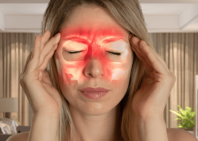 Painful areas in sinus infection