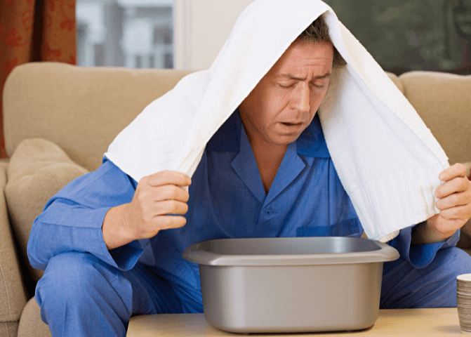 steam inhalation for sinus infection
